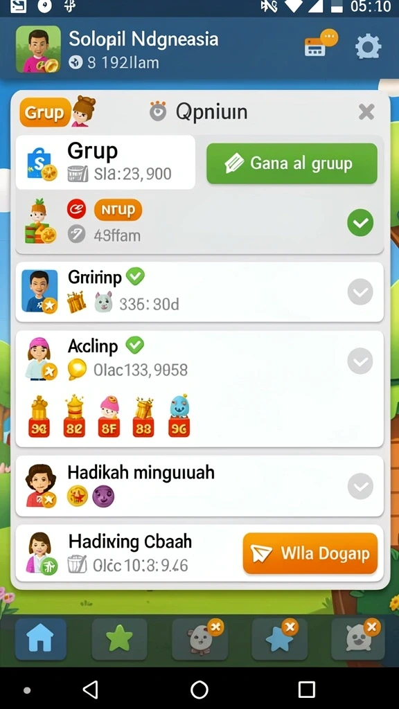 Fitur sosial untuk berinteraksi dengan pemain lain.