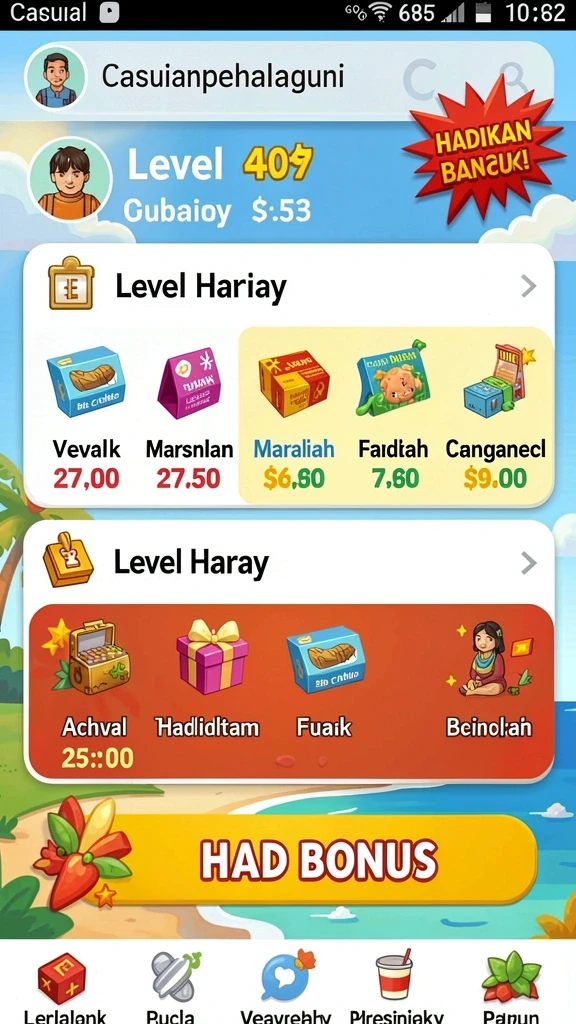 Menampilkan fitur bonus dengan efek visual yang memukau.