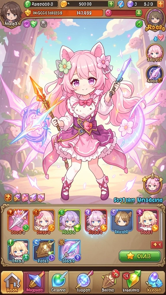 Tampilan awal game dengan karakter utama.