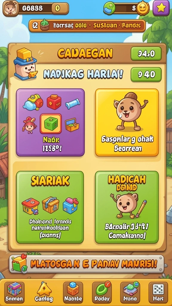 Fitur bonus yang menggiurkan tersedia di layar ini.